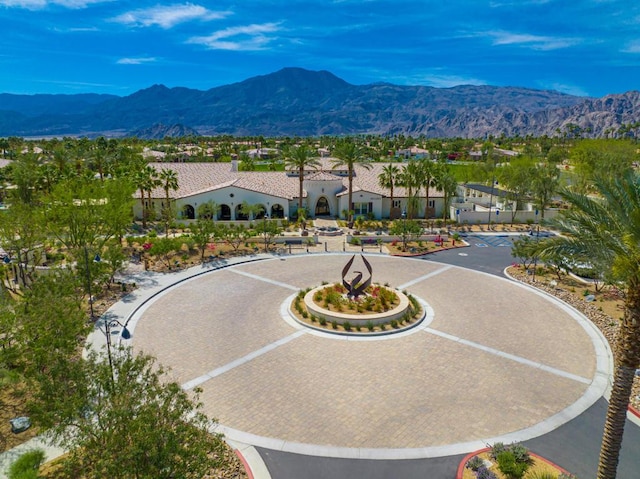 exterior space with a mountain view