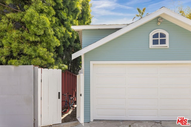 view of garage