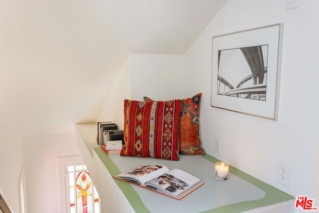 interior space featuring lofted ceiling