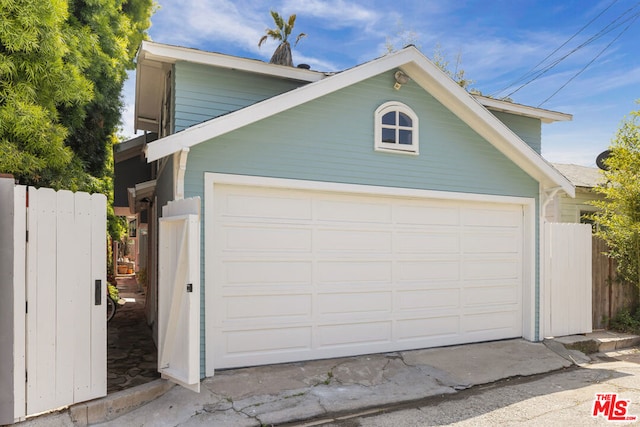 view of garage