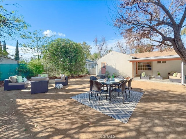 view of patio with an outdoor living space