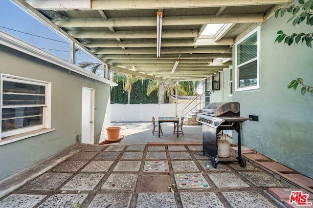 view of patio featuring grilling area