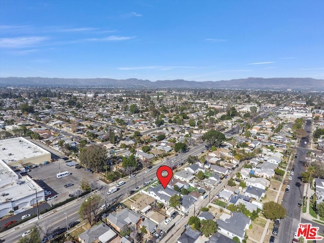 drone / aerial view with a mountain view