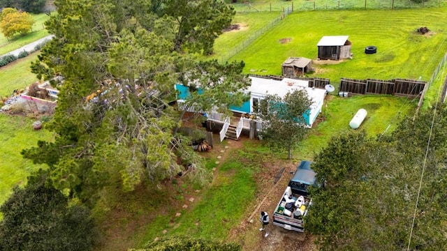 aerial view with a rural view