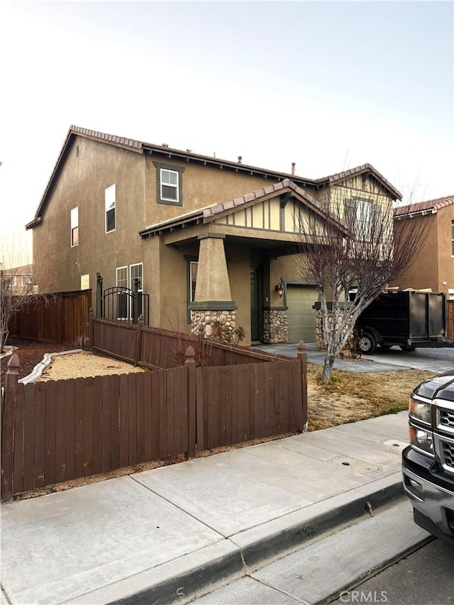 view of front of home with a garage