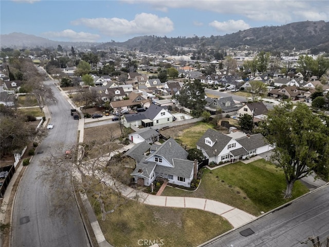 bird's eye view with a mountain view