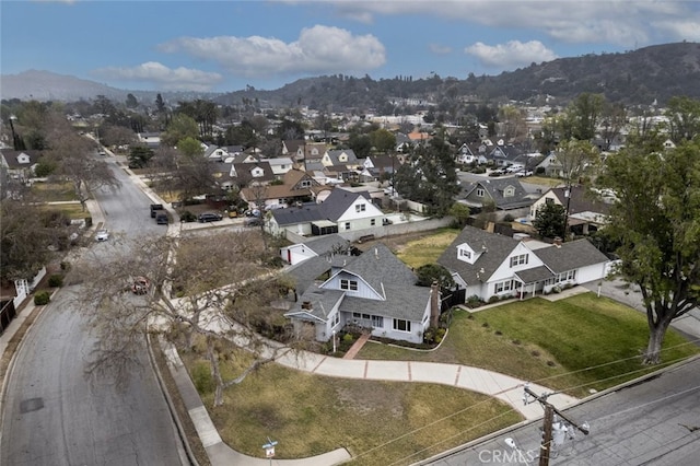 aerial view with a mountain view