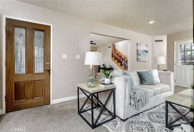 view of carpeted living room