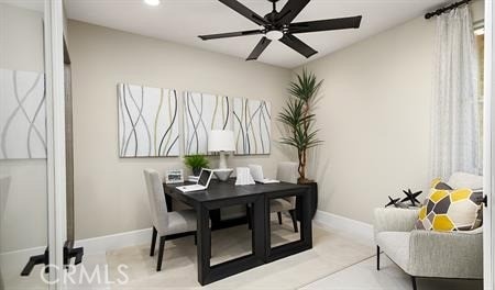 office with ceiling fan