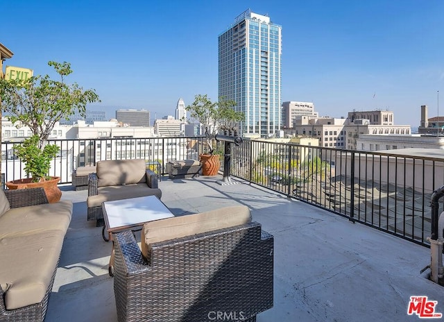 view of patio with an outdoor living space