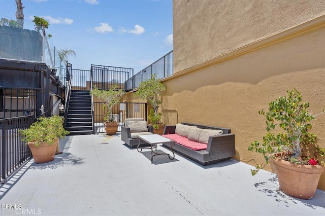 view of patio with an outdoor living space