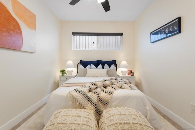 bedroom with ceiling fan