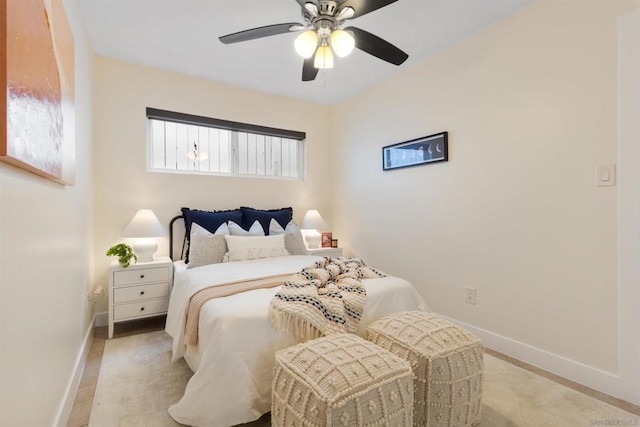 bedroom featuring ceiling fan