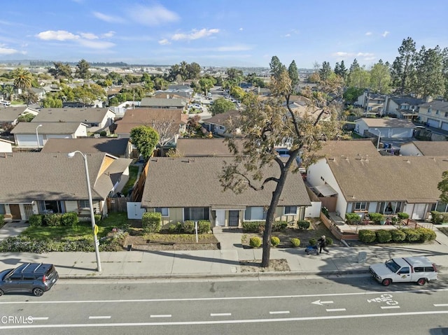 aerial view with a residential view