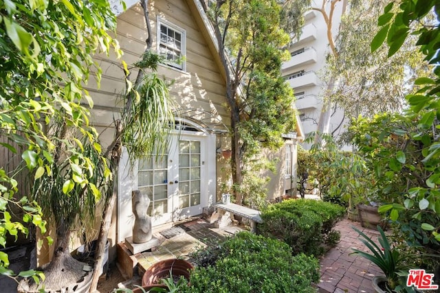 exterior space with french doors