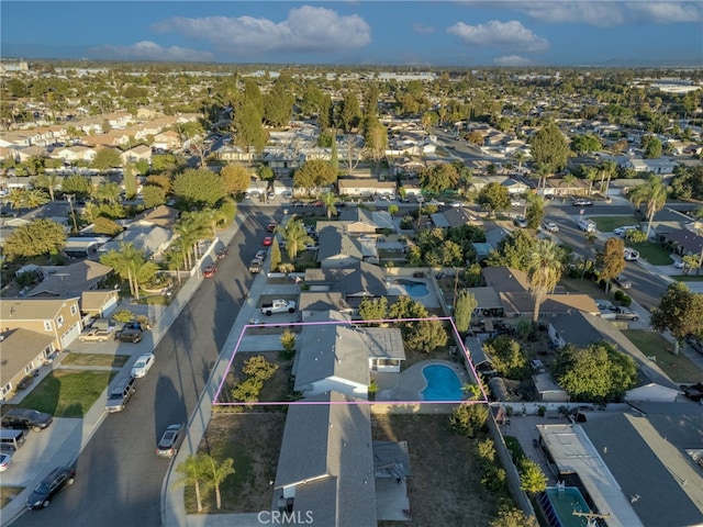 drone / aerial view featuring a residential view