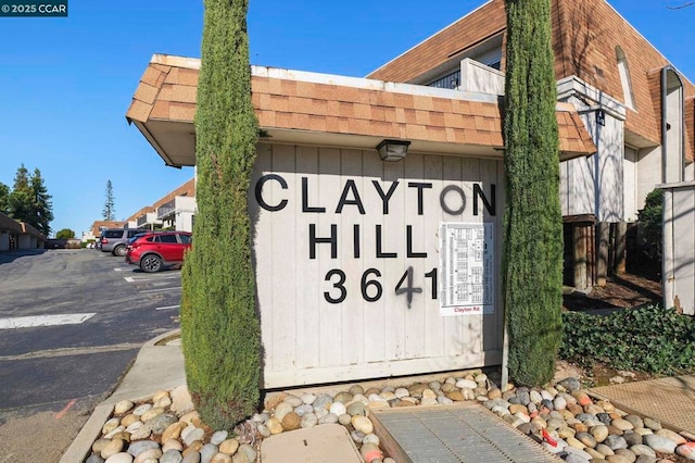 view of community sign