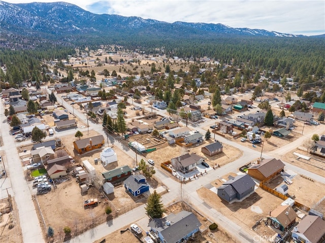 bird's eye view with a mountain view