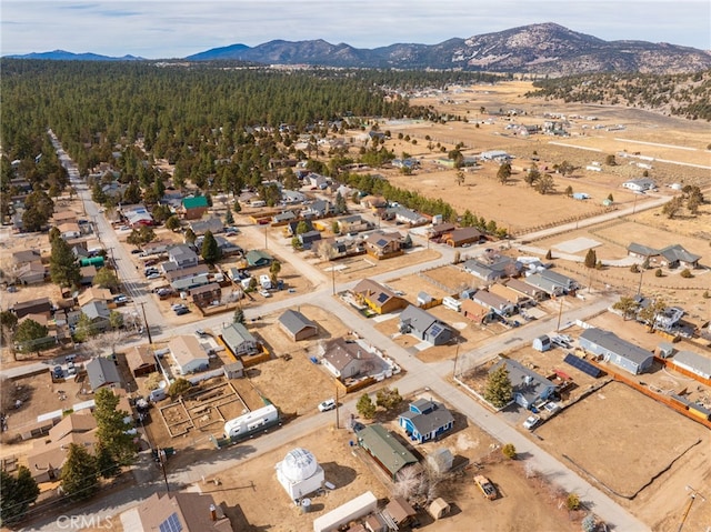 aerial view with a mountain view