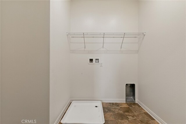 24583 Acadia Dr, Corona, CA 92883 - laundry room featuring hookup for a washing machine, stone finish floors, and hookup for an electric dryer