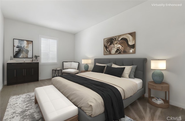 24583 Acadia Dr, Corona, CA 92883 - bedroom with baseboards and wood finished floors
