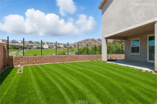 24583 Acadia Dr, Corona, CA 92883 - view of yard with a residential view, a patio area, and a mountain view
