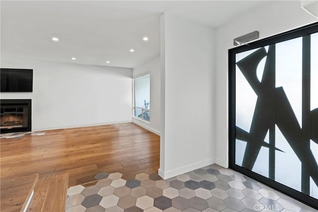 foyer entrance featuring wood-type flooring