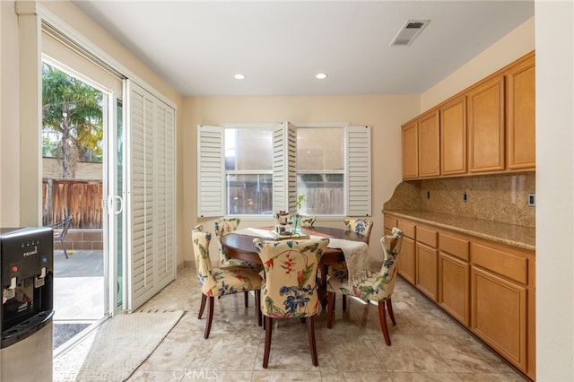 view of tiled dining room