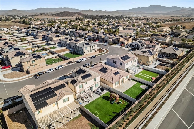 aerial view with a mountain view