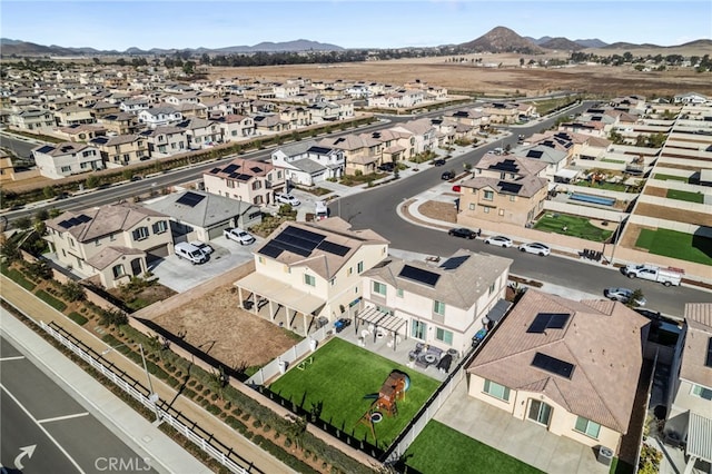 bird's eye view with a mountain view