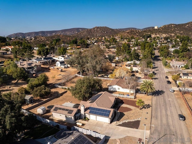 drone / aerial view with a mountain view