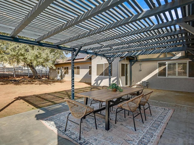 view of patio / terrace featuring a pergola