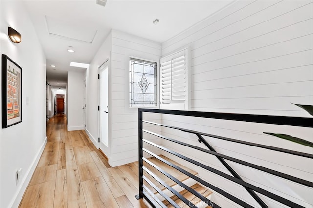 hallway featuring light hardwood / wood-style flooring