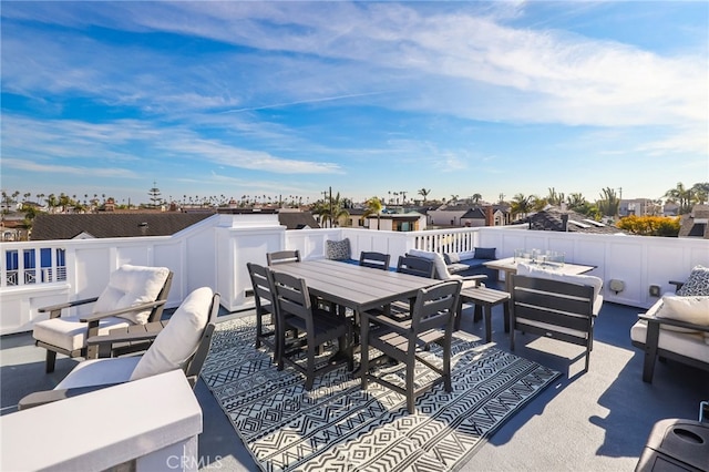 view of patio / terrace featuring an outdoor living space with a fire pit