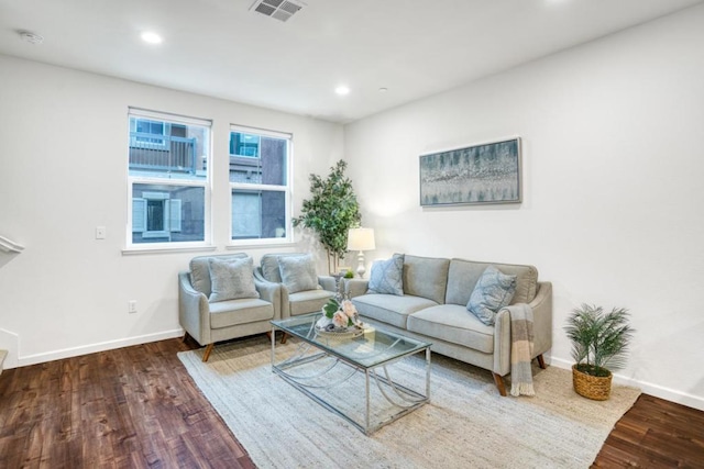 living room featuring hardwood / wood-style flooring