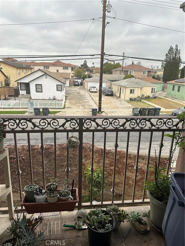 balcony with a residential view