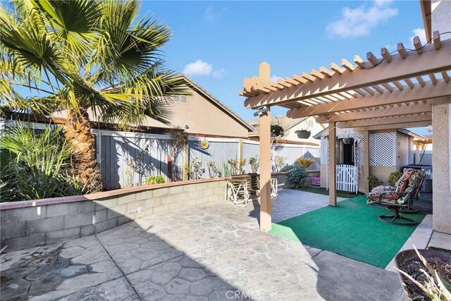 view of patio with a pergola