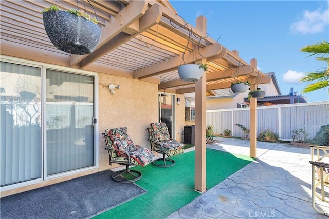 view of patio with a pergola