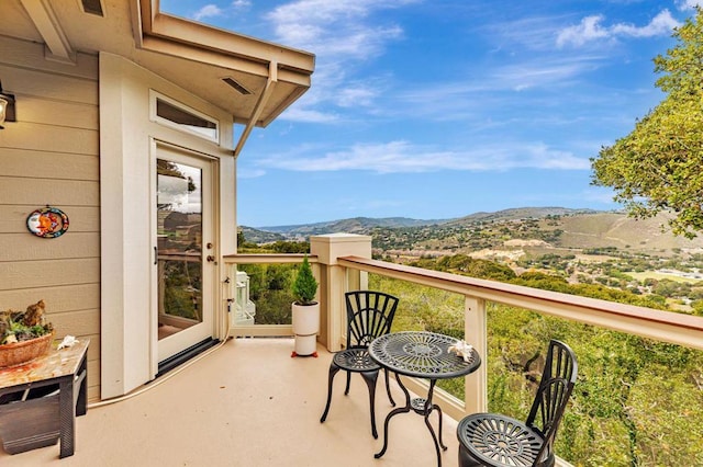 balcony with a mountain view