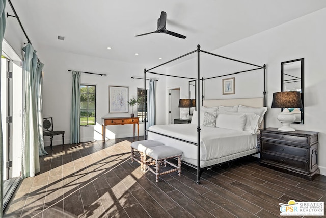 bedroom featuring dark hardwood / wood-style floors