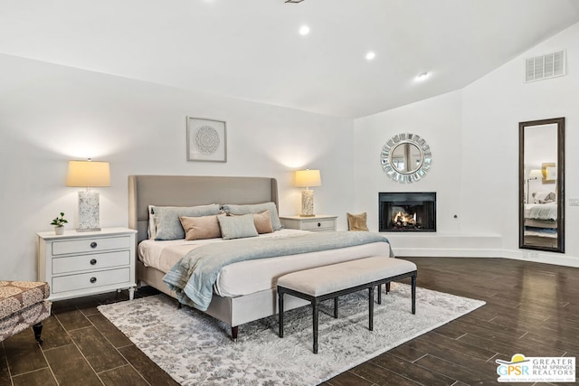 bedroom featuring dark hardwood / wood-style floors