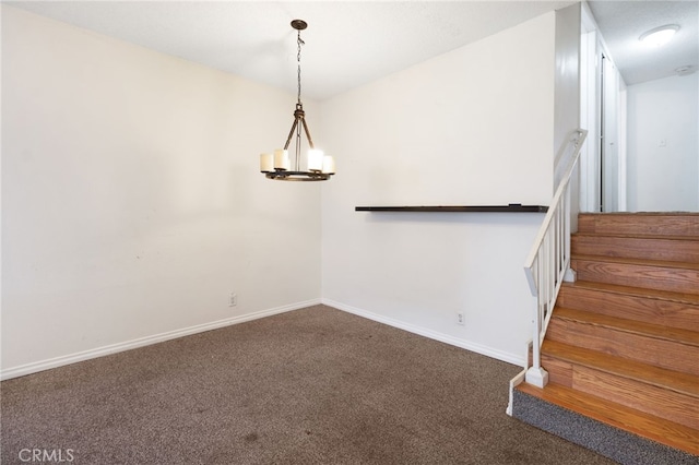 interior space with an inviting chandelier