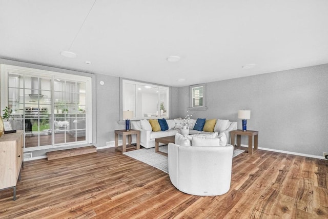 living room featuring hardwood / wood-style floors