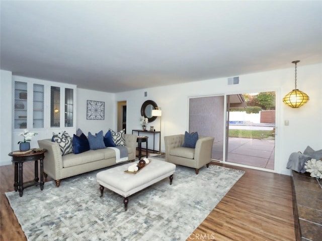 living room featuring hardwood / wood-style flooring