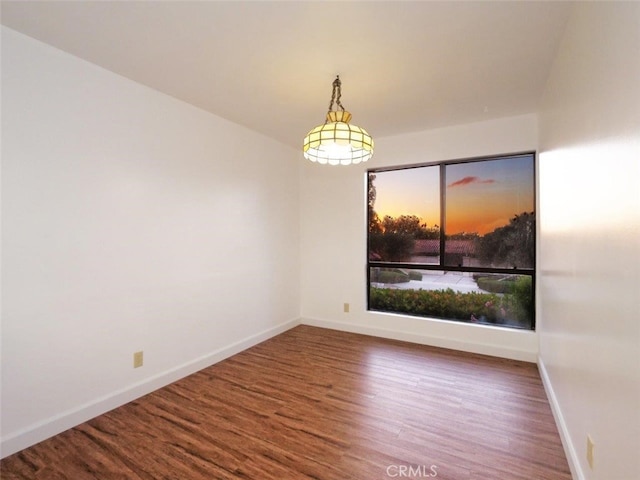 unfurnished room with hardwood / wood-style flooring