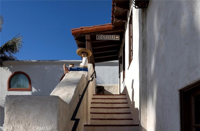 exterior space featuring stucco siding