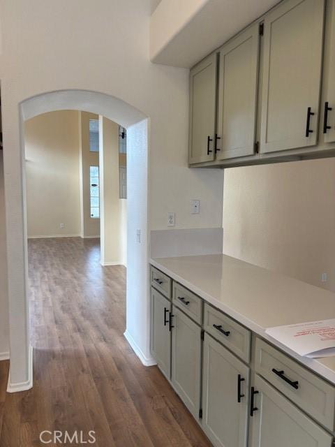 kitchen with light wood-type flooring