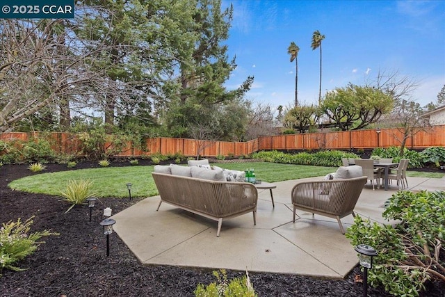 view of patio with outdoor lounge area