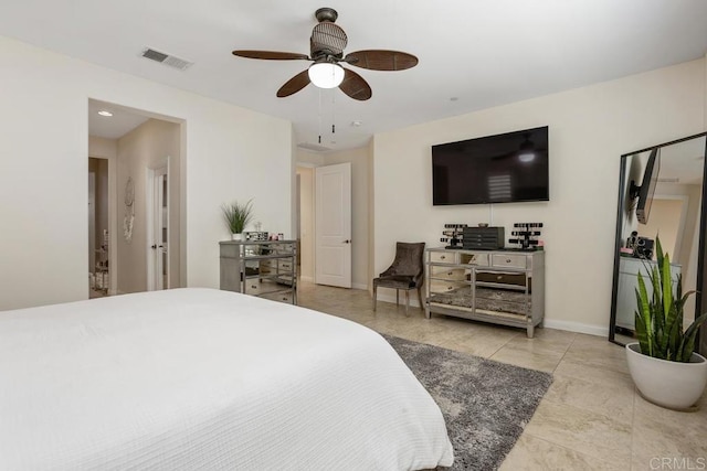 bedroom with ceiling fan