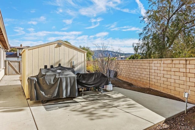 view of patio featuring grilling area